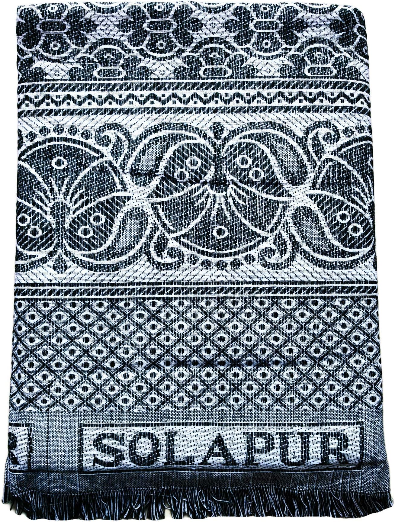 Nilam collection Solapur chaddar Single Bed Cotton Blanket Full Size 5x7.5 feet Green Colour