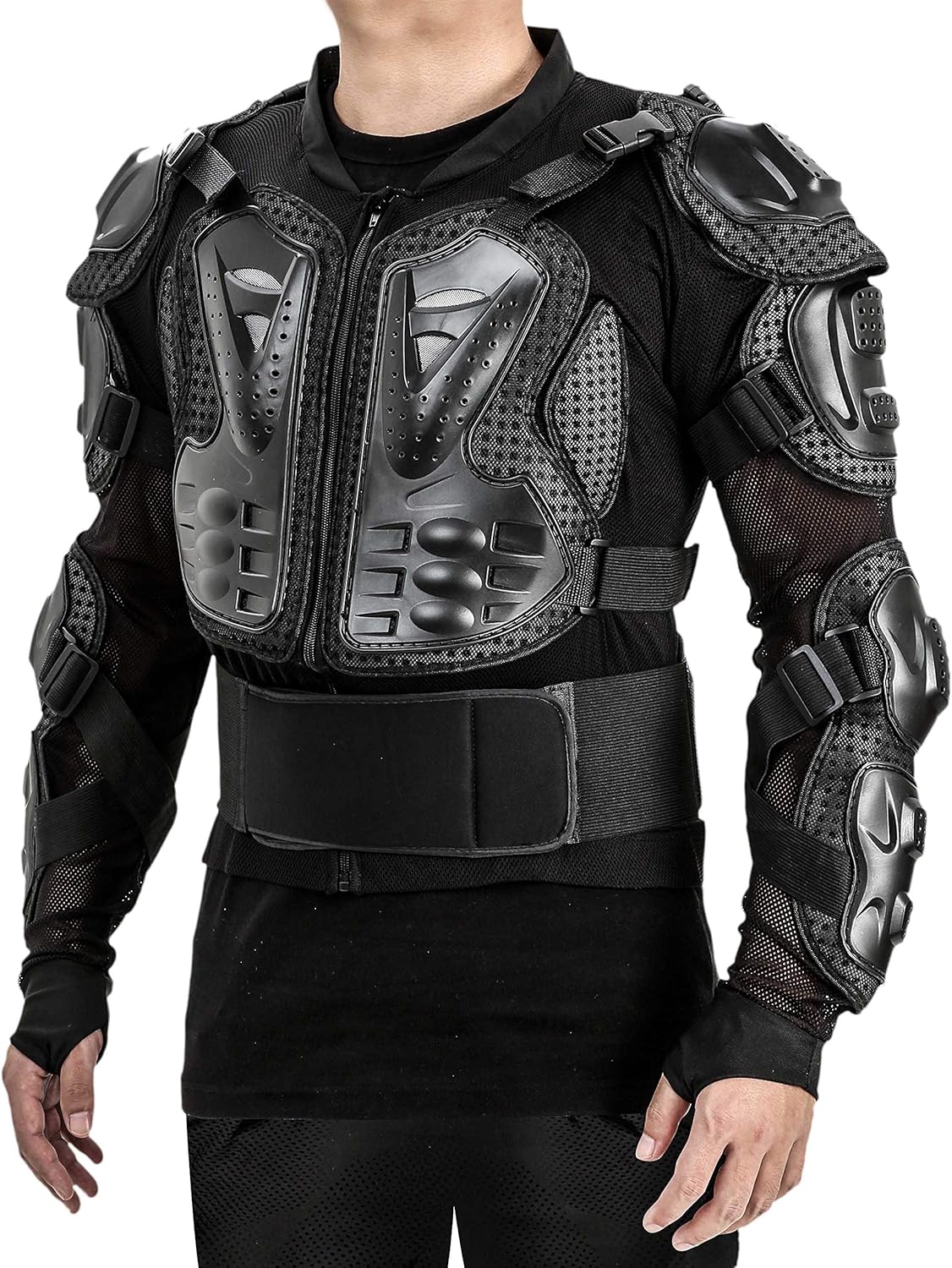 Motorcycle Full Body Armor Protector Pro Street Motocross ATV Guard Shirt Jacket with Back Protection Black XL: Clothing