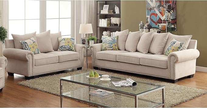 Amazon Com Furniture Of America Casana Transitional Ivory