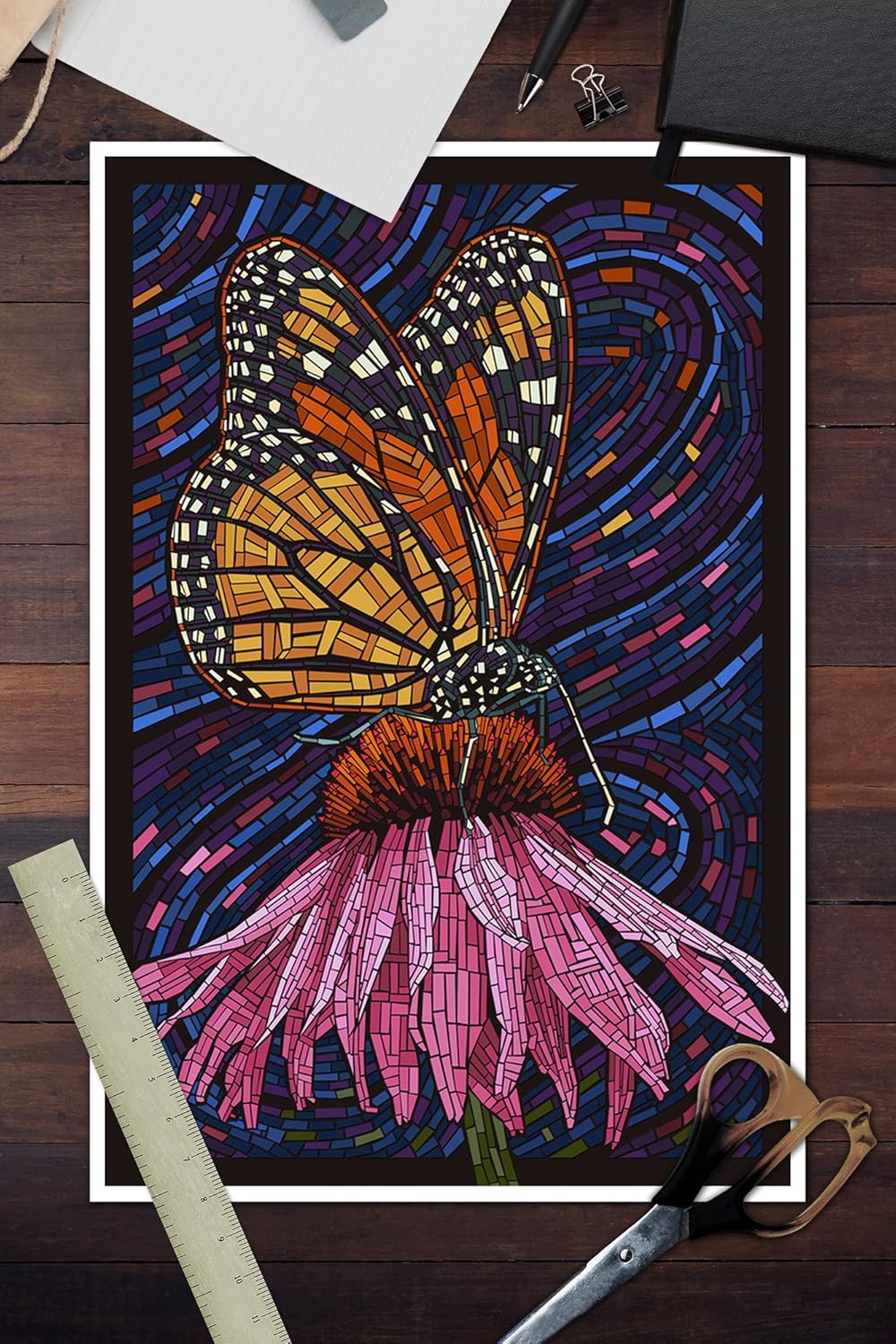 Amazon Com Monarch Butterfly Paper Mosaic 12x18 Art Print Wall Decor Travel Poster Wall Art