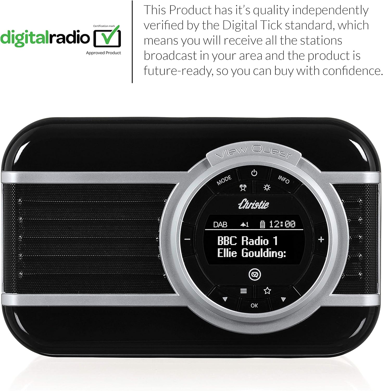 VQ Christie DAB & DAB+ Digital Radio with FM, Bluetooth/NFC, Alarm