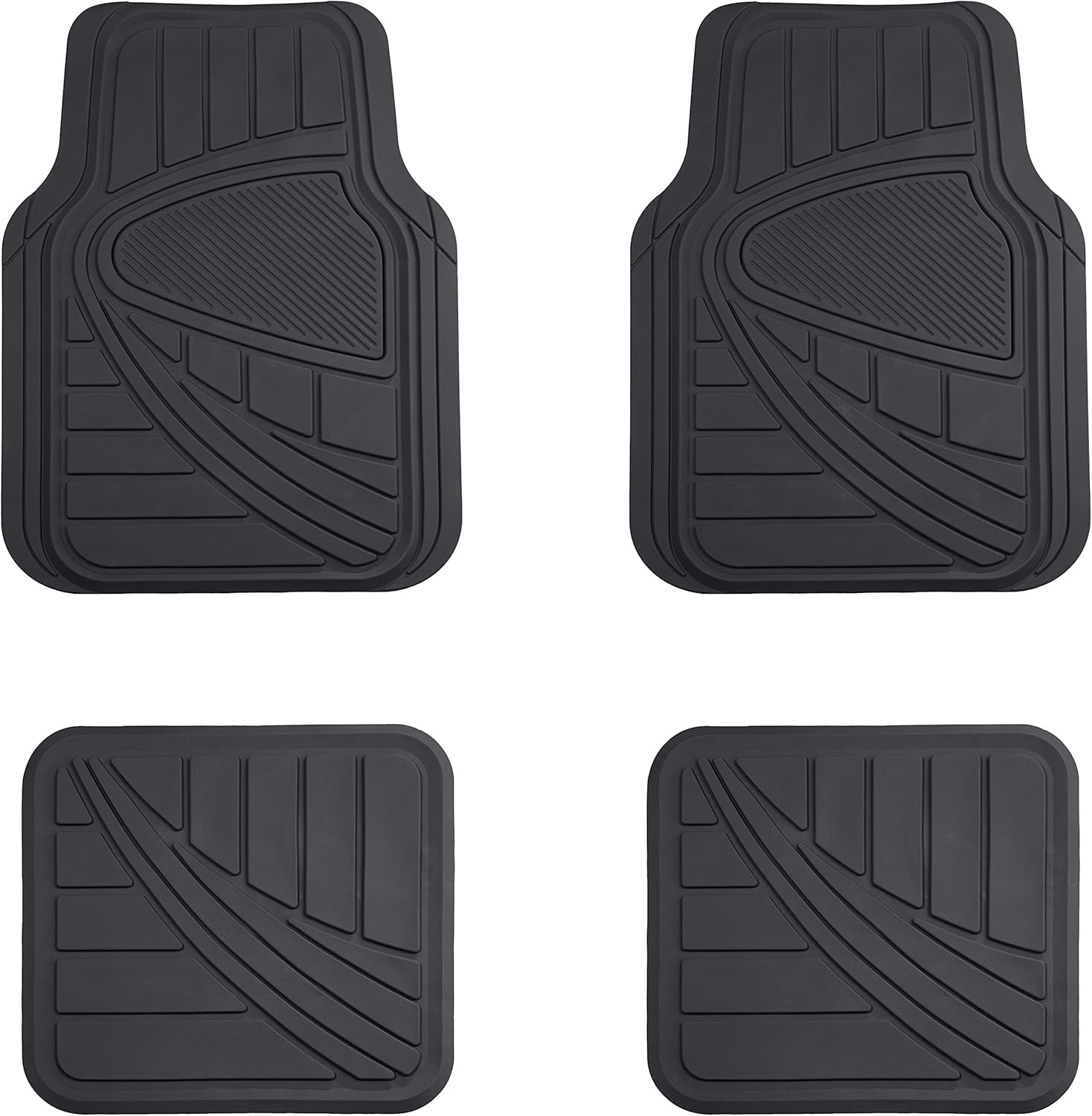 Amazon Com Amazonbasics 4 Piece Car Floor Mat Black Automotive