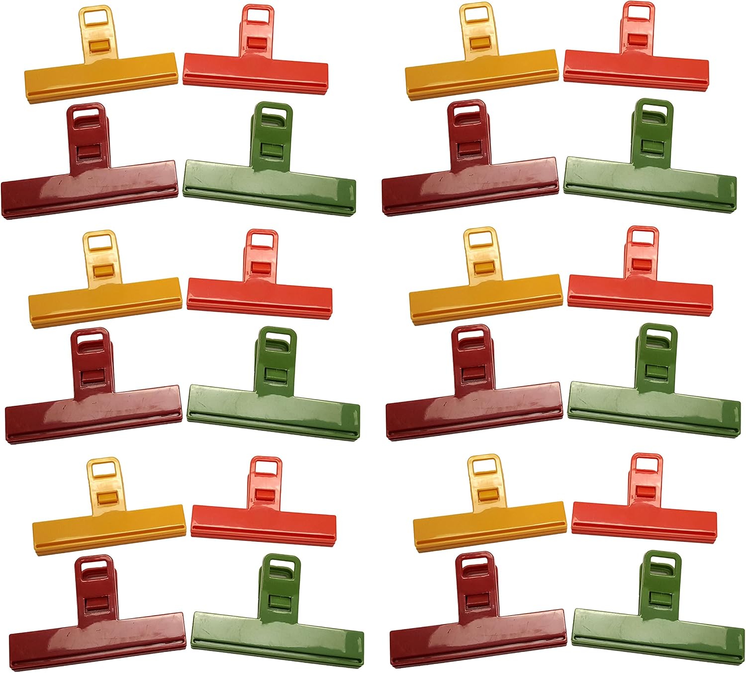 Set of 24 Large 3.5" Bag Clips 4 Assorted Colors