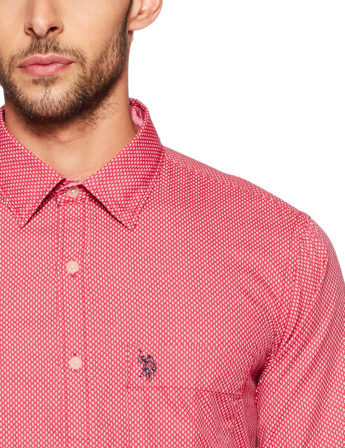 us polo association men's printed regular fit casual shirt