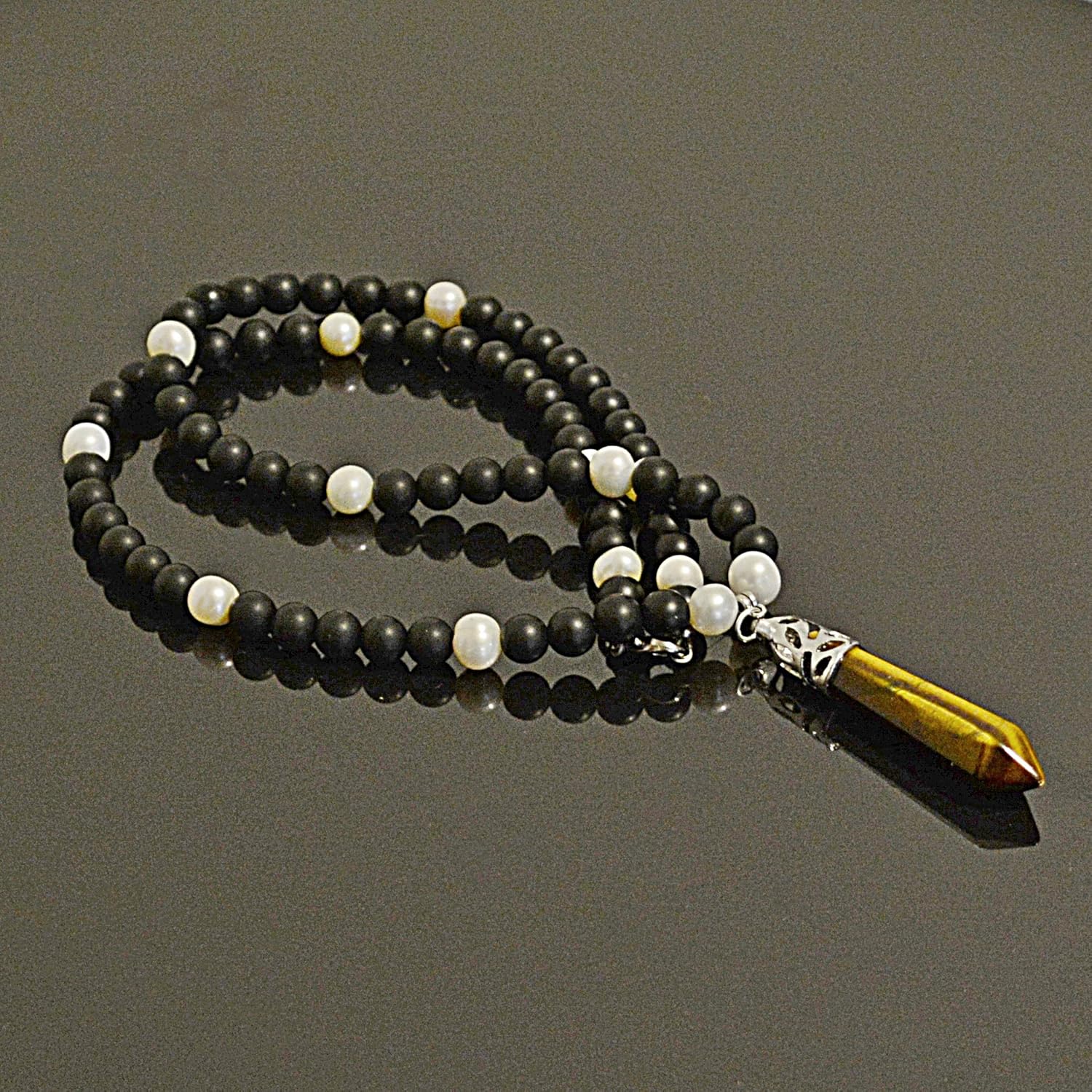 June Birthstone Necklace for Men Beach Wedding Handmade