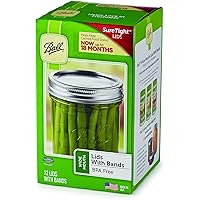 Ball Jars Wide Mouth Lids & Bands, 12 Lids and Bands