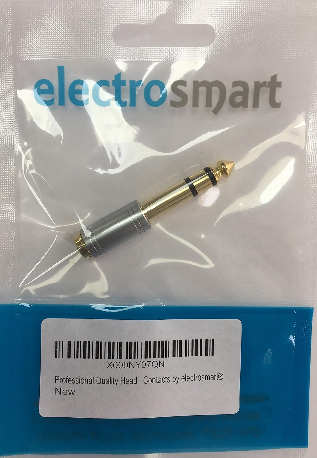 electrosmart Professional Quality Stereo Headphone Adaptor ~ 3.5mm Jack Socket to 6.35mm Plug with 24K Gold Plated Contacts - Image 3