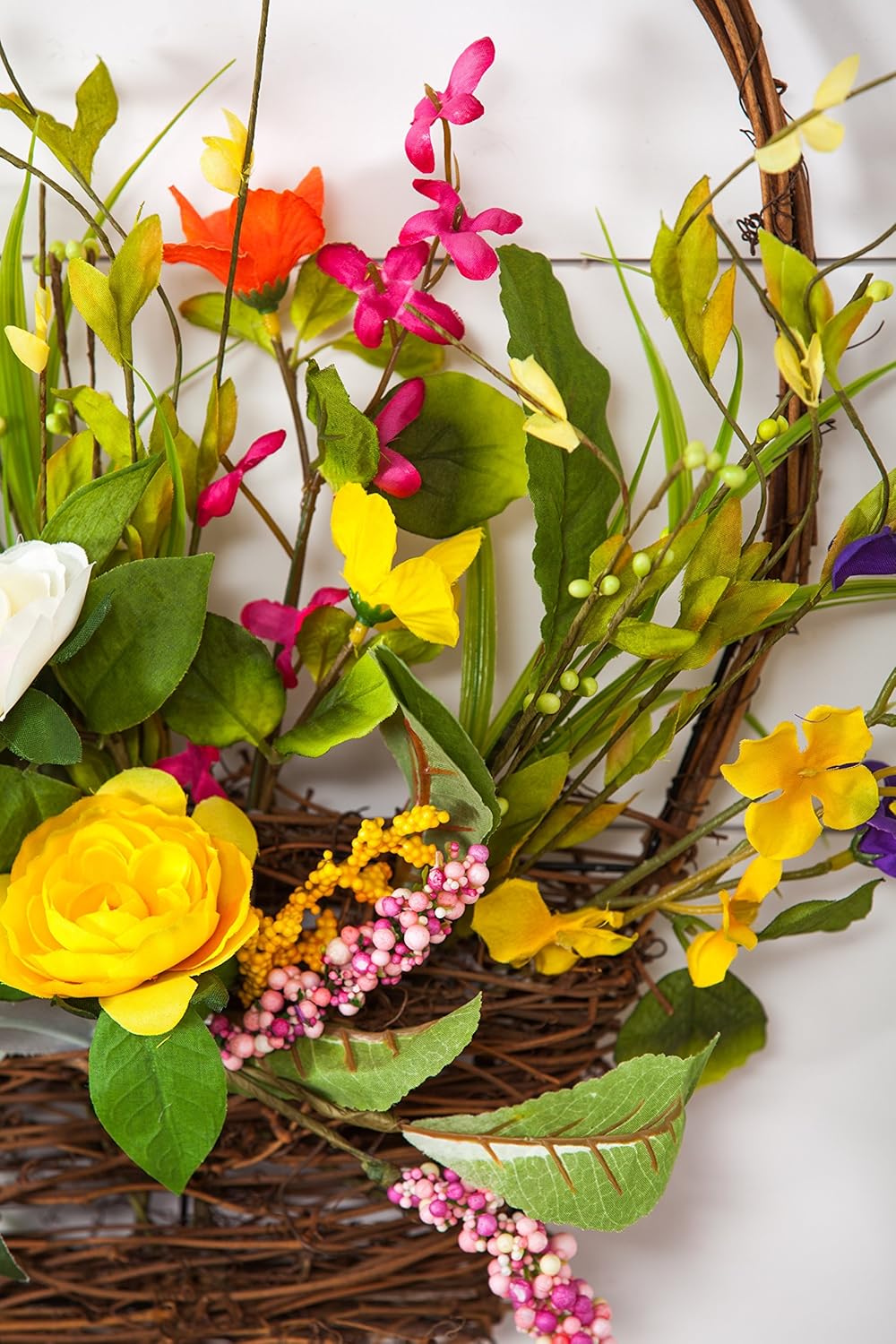 Amazon Com Cypress Home Spring Floral Wall Basket 16 X 12 X 4 Inches Home Kitchen