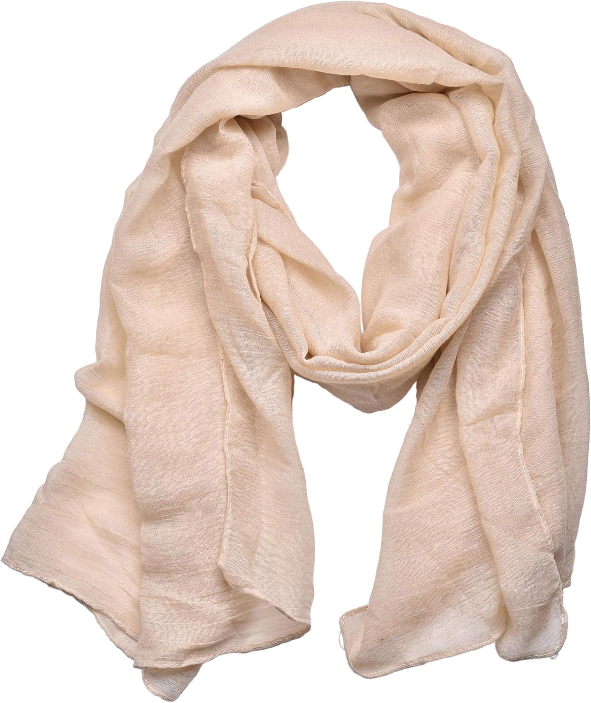 Woogwin Women's Cotton Scarves Lady Light Soft Fashion Solid Scarf Wrap Shawl
