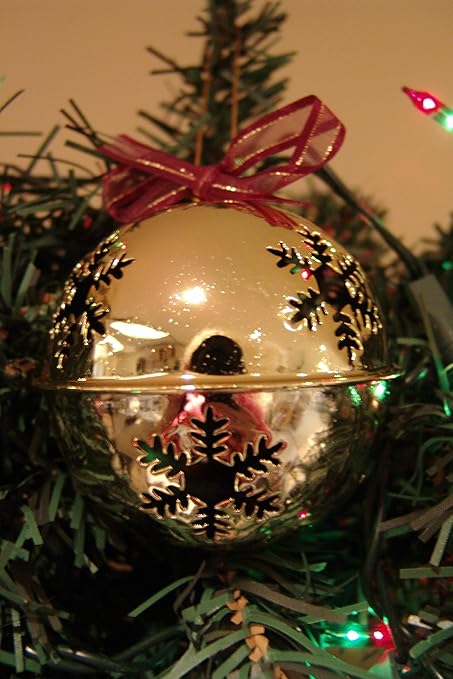 Festive Christmas Tree Decoration Baubles 3 Large Gold Metal