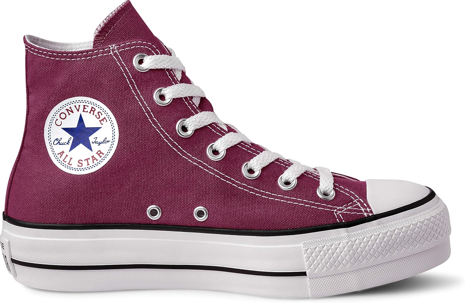all star vermelho cano alto plataforma
