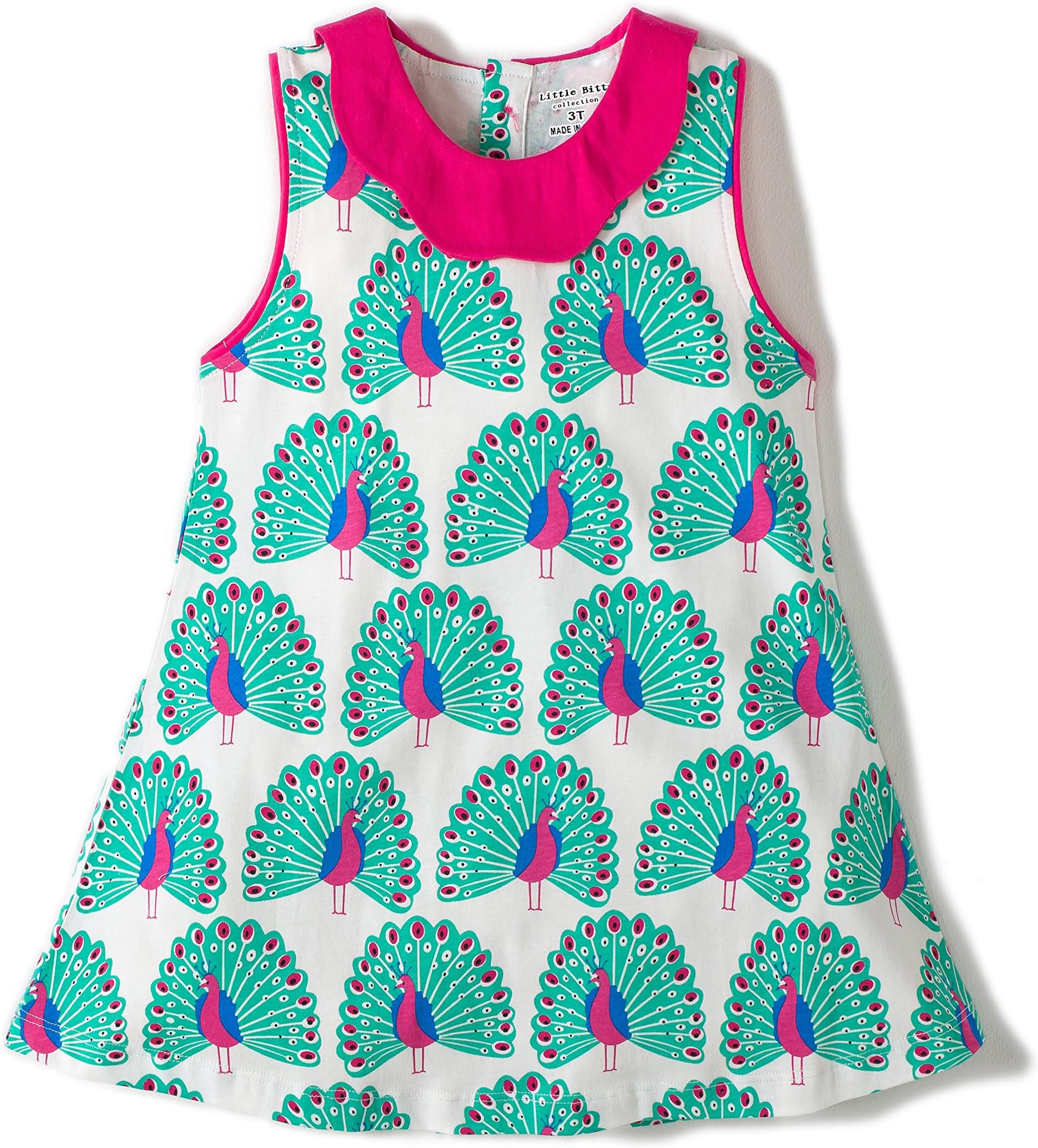 Little Bitty Girl Cute Cartoon 100% Cotton Short Sleeve Printing Dresses Summer