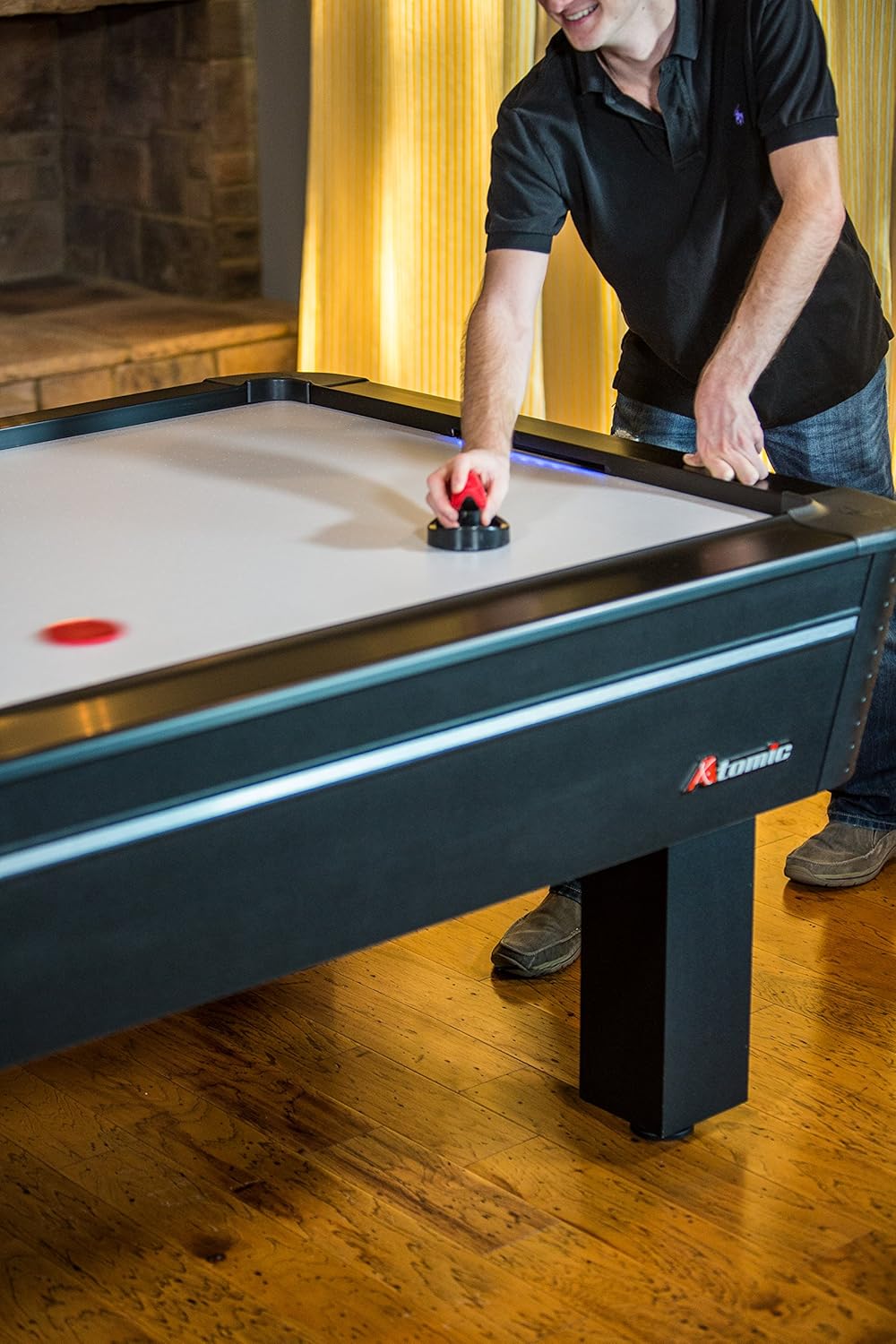 Atomic 8’ Air Hockey Table with High-powered Blower with Advanced Air-flow System, LED Scoreboard, Goal Lights and Puck Return and Super-slick Playfield to Resist Scuffing : Air Hockey Equipment : Sports & Outdoors