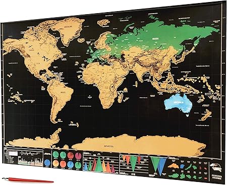 Designio Carte Du Monde à Gratter Poster Du Monde Un