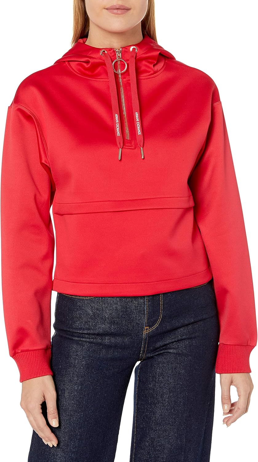 Ax Armani Exchange Women S Hooded Logo Sweatshirt With On Sleeve Price Reduction