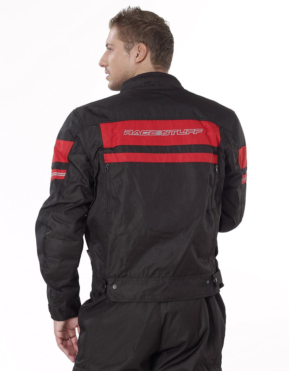 Noir//Rouge XS Nerve Move Blouson Moto dEt/&eacute; Textile Membrane