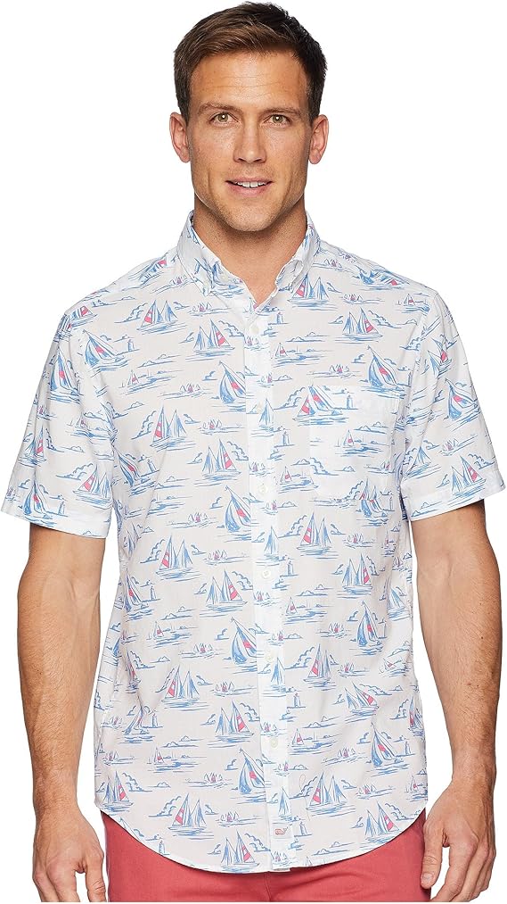 Vineyard Vines Mens, ShortSleeve Sailing Scene Classic
