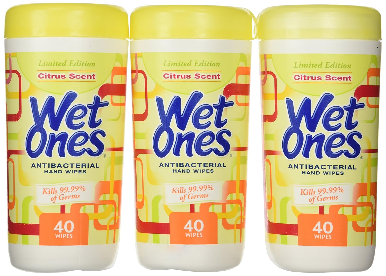 Wet Ones Antibacterial Hands Wipes, Citrus 40 Each (Value Pack of 3) Grocery