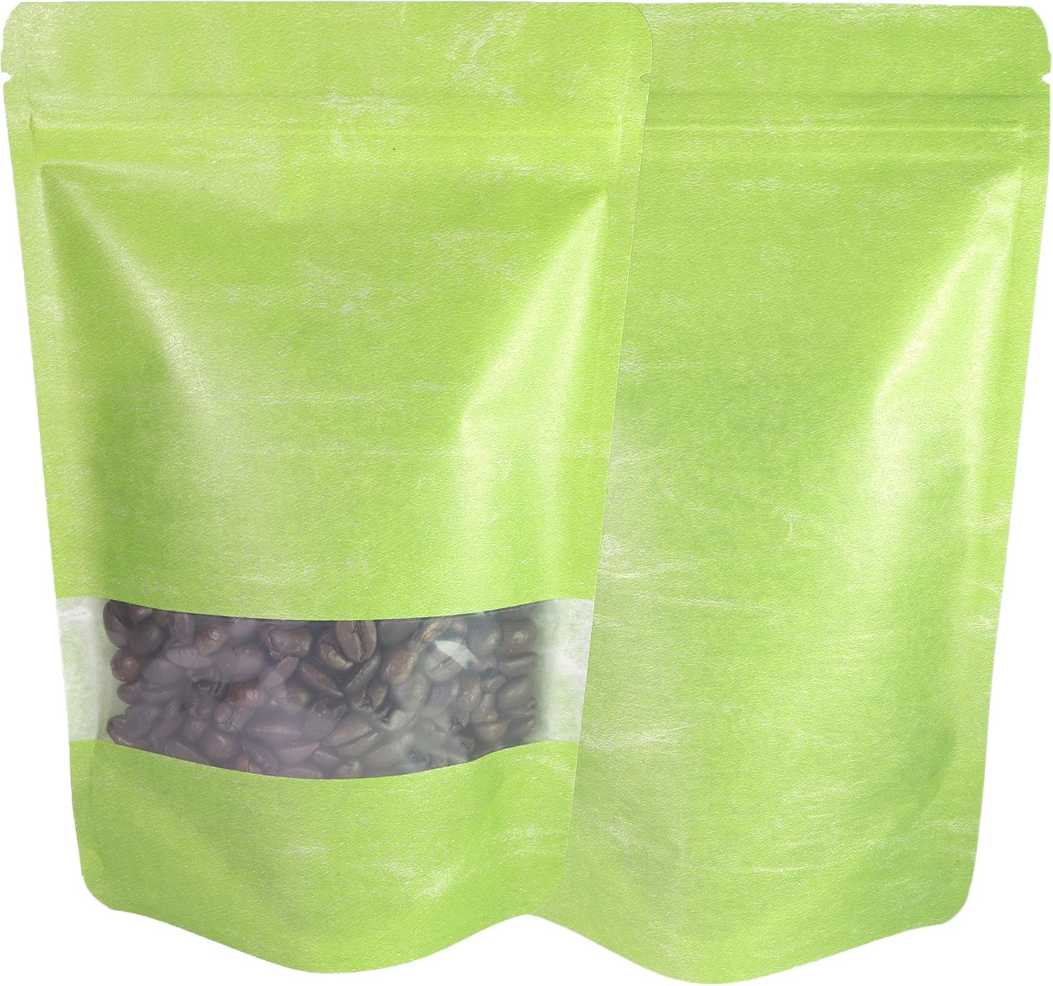 Download Amazon Com Pack Of 100 Multi Color Stand Up Round Corner With Window Stand Up Zip Seal Bags Green Kitchen Dining