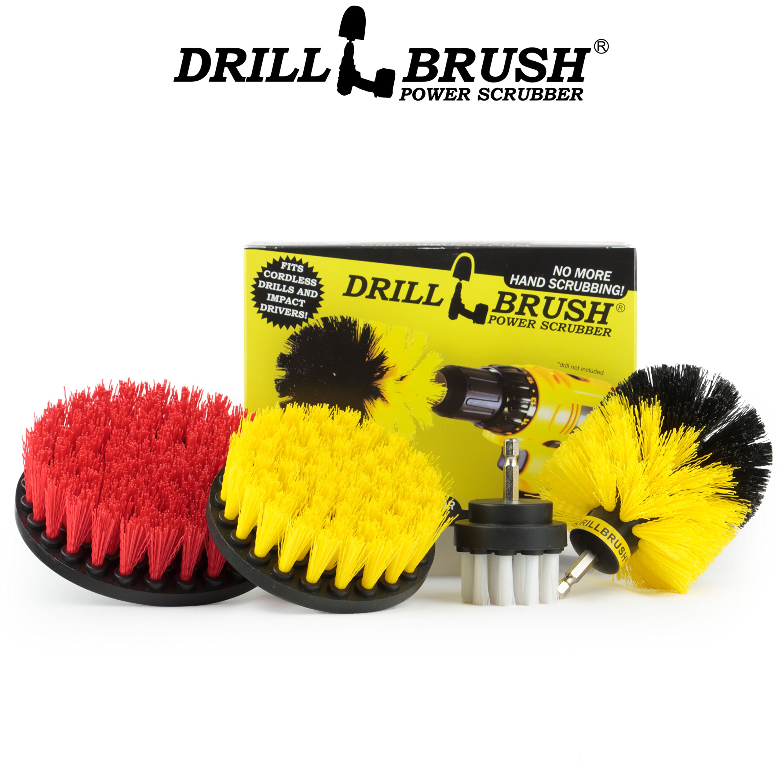 Drillbrush 4 Piece Scrub Brush Drill Attachment Kit Drill Powered