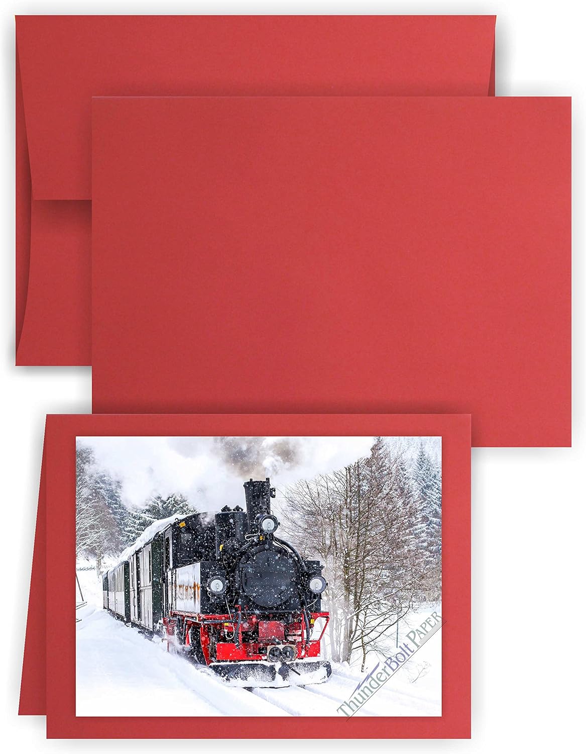 4X6 Folded Size with A-6 Envelopes - Bright Apple Red - 25 Sets - (6X8 Cards Scored to Fold in Half) White Labels - Blank Matching Pack - Invitations, Greeting, Thank You, Notes, Holidays, Weddings : Office Products