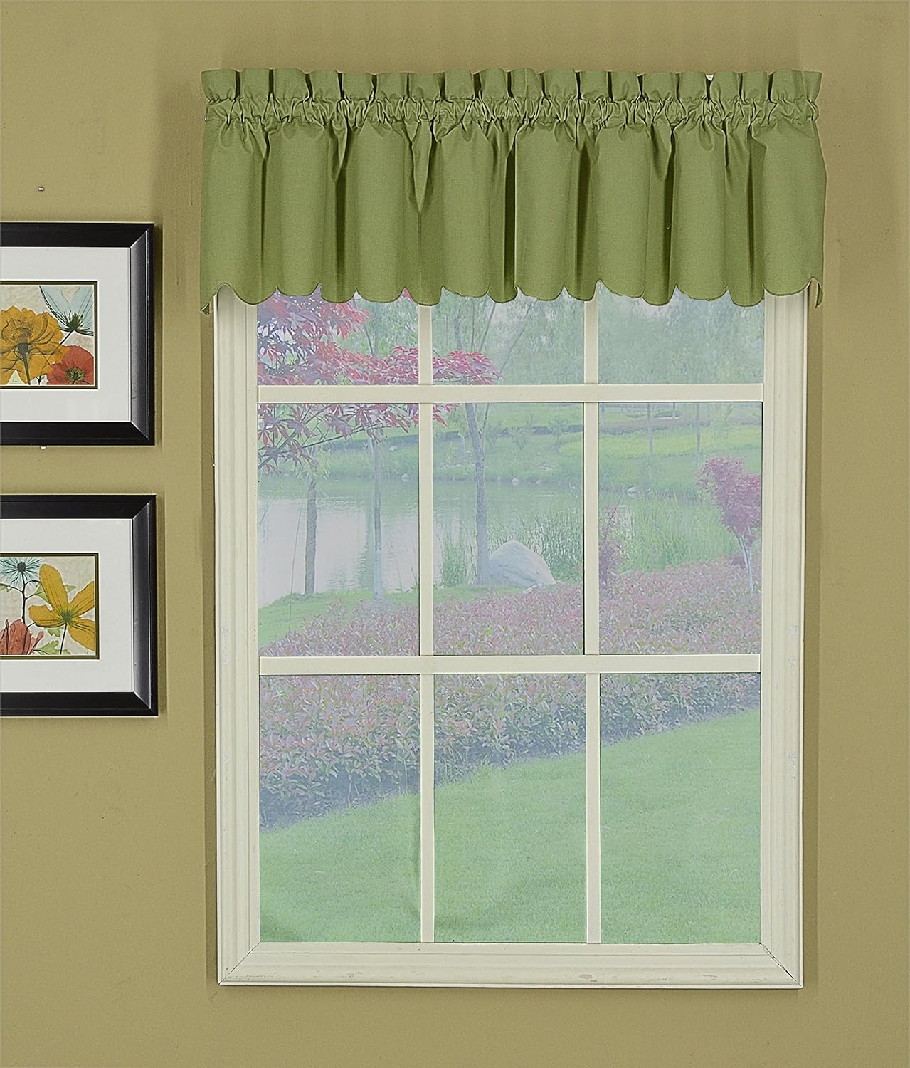 Today's Curtain Orleans 12" Valance Tambour Scallop Edge