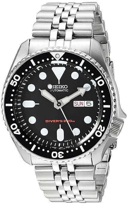 Seiko Herren Analog Automatik Uhr mit Edelstahl Armband SKX007K2