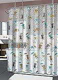 Splash Home Peva 4G Cats & Dogs Curtain Liner Design for Bathroom Showers and Bathtubs Free of PVC Chlorine and Chemical Smell - Eco-Friendly - 100% Waterproof, 72 X 70 inch - Hazel, 70 x 72, Honey