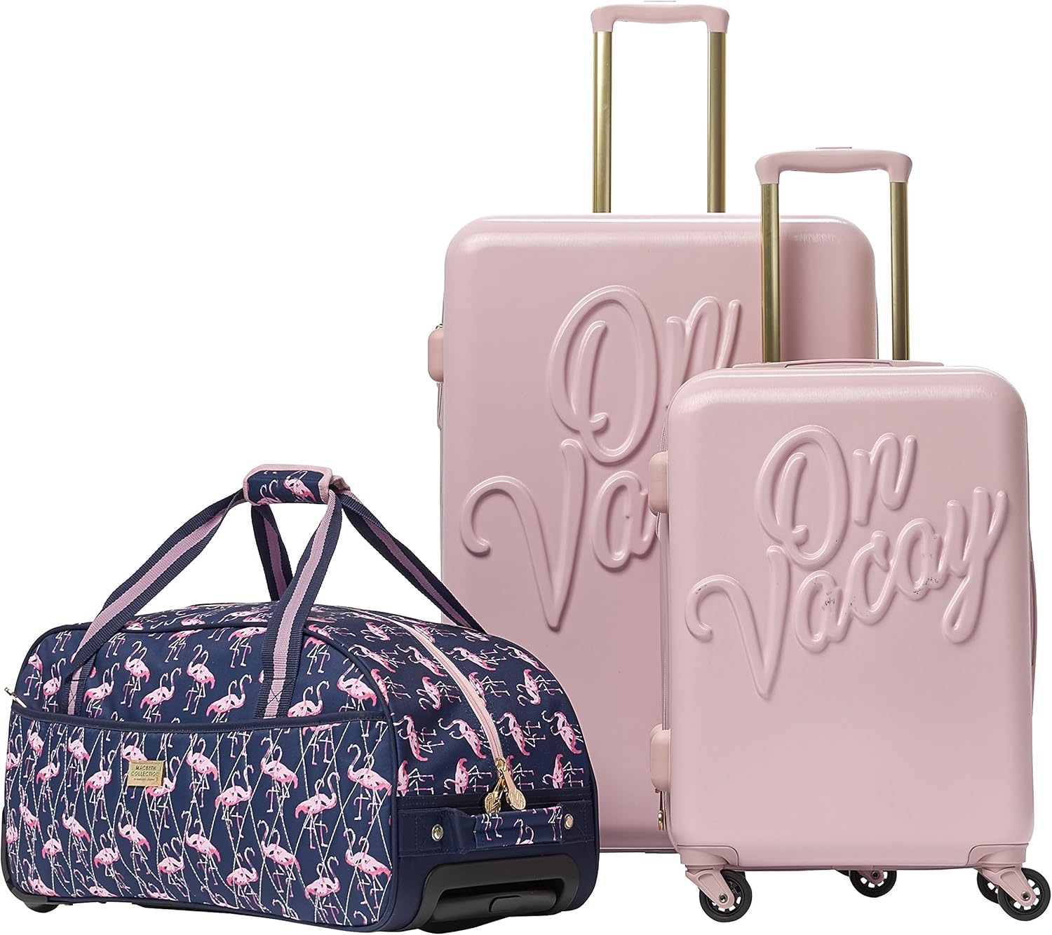 pink on vacay luggage