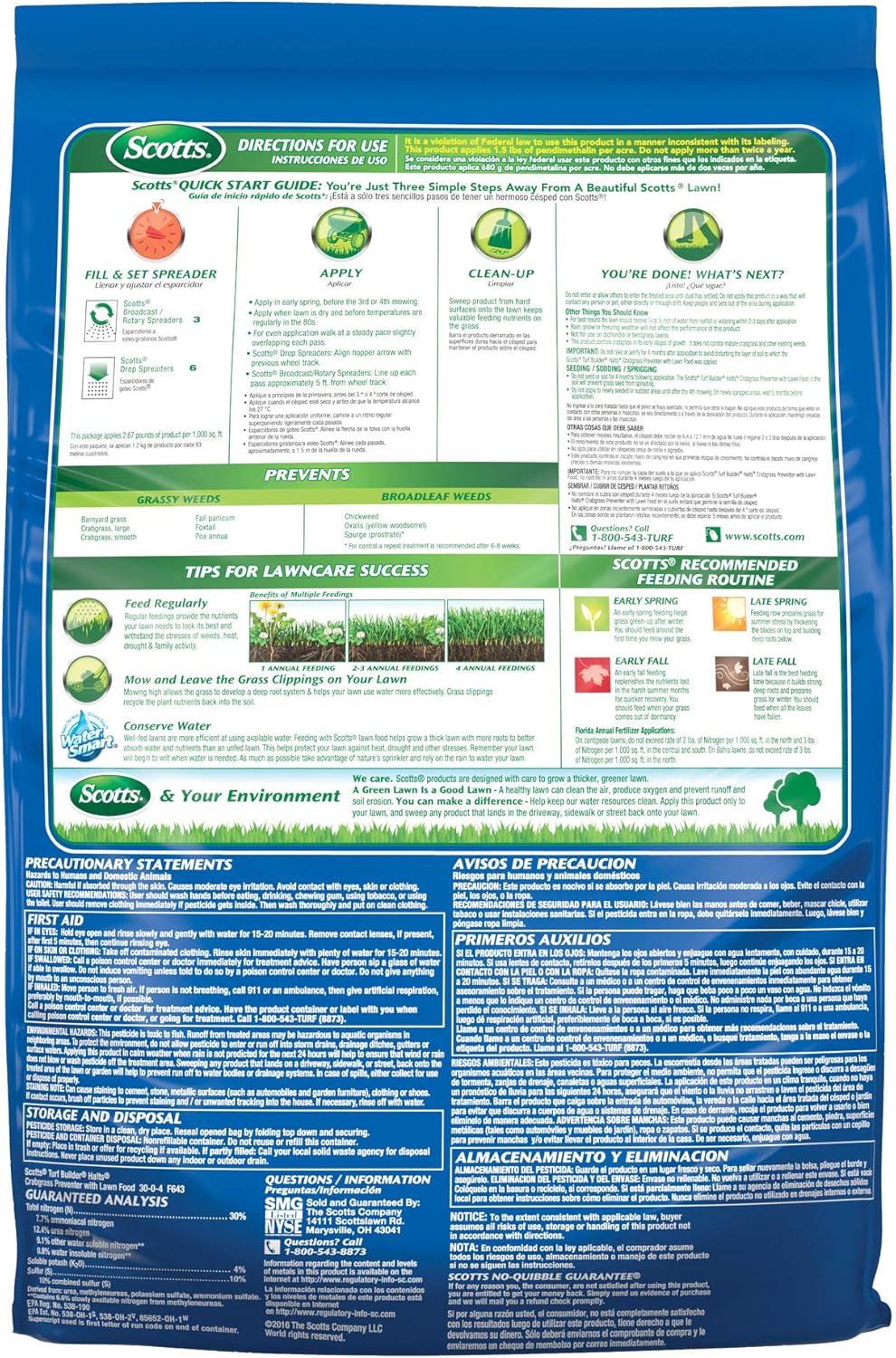 Scotts Turf Builder Halts Crabgrass Preventer With Lawn Food Lawn Fertilizer With Weed Preventer Covers 5 000 Sq Ft Stops Crabgrass Before It Invades Protects All Season Builds