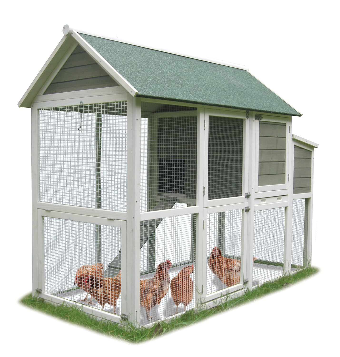 Coops Feathers Wooden Asphalt Roof Chicken Coop 35 X 74 X 57 Graywhite