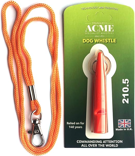 Acme Dog whistle with Acme Lanyard (210.5, Orange) Amazon.co.uk Pet