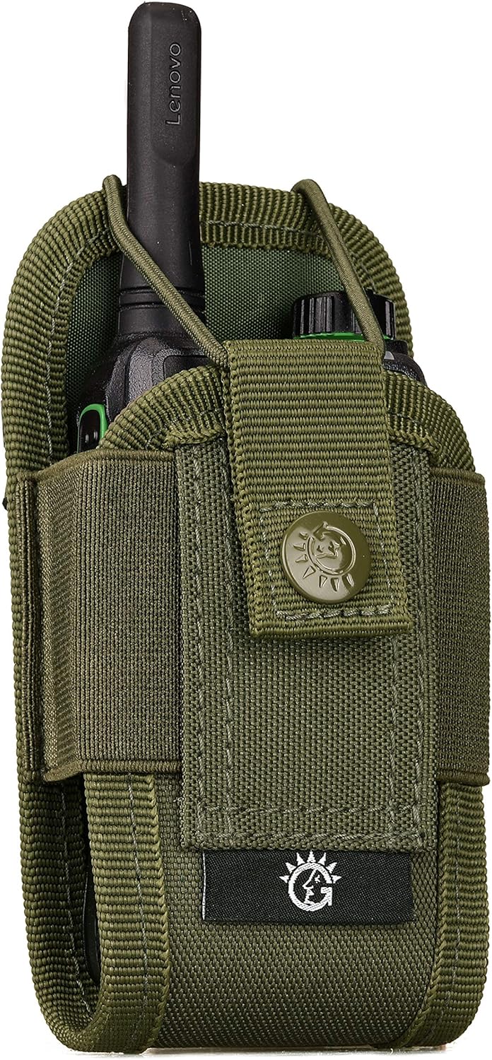 SINAIRSOFT Nylon Radio Holster, Universal Radio Case Lightweight Military Interphone Storage Bag Pouch for Molle System Walkie Talkies Holster Accessories (Army Green): Sports & Outdoors