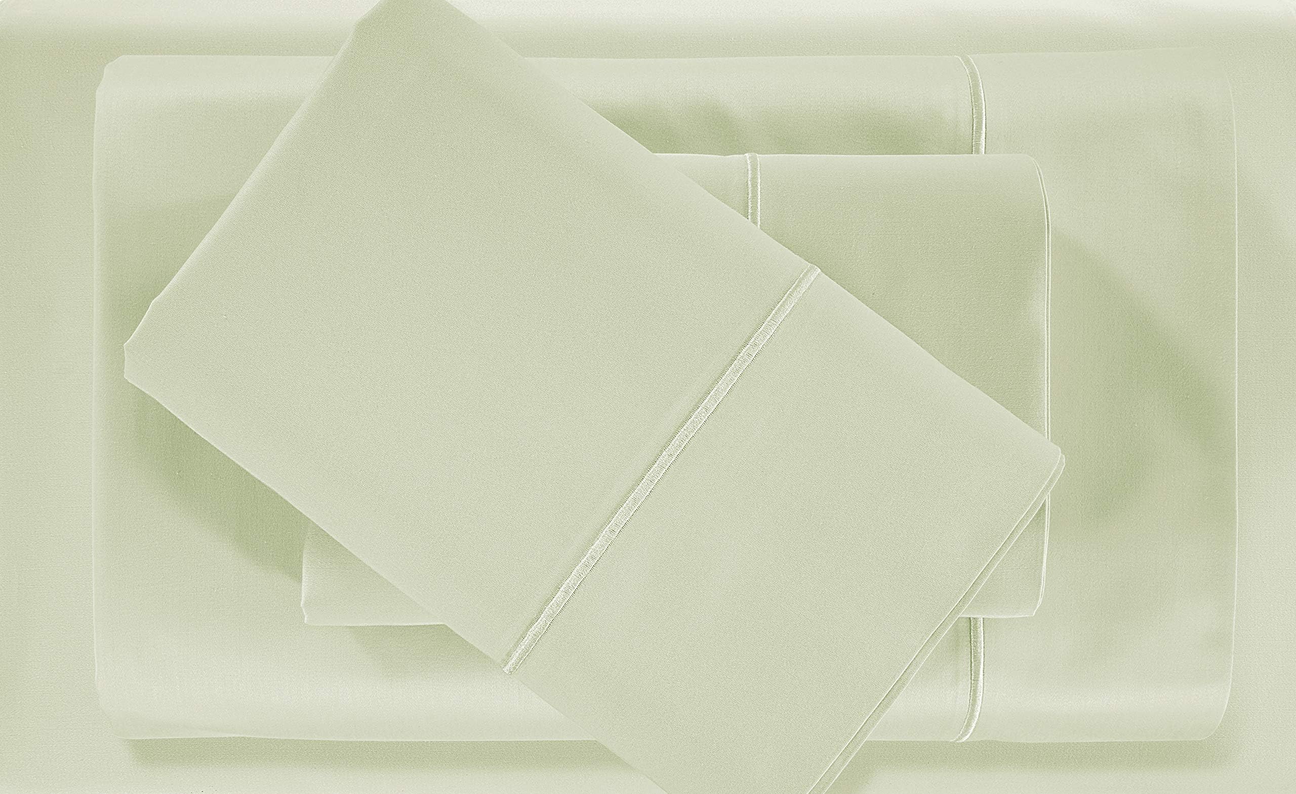 CHATEAU HOME COLLECTION 100% Pima Cotton 4-Piece Sheet Set 500 Thread Count 16 inch Deep Pockets (fits Upto 18" mattresses) Solid Sateen Weave Hotel Luxury Soft Comfort Bedding (King, Mint)
