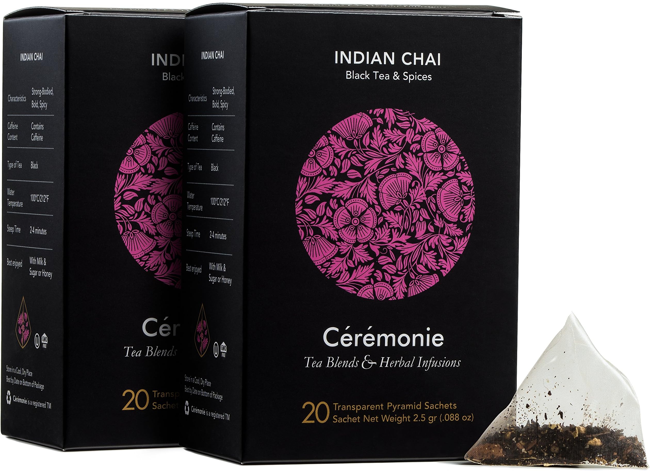 Indian Chai, Black Tea & Spices - 2 Pack (Strong-Bodied, Bold, Spicy)