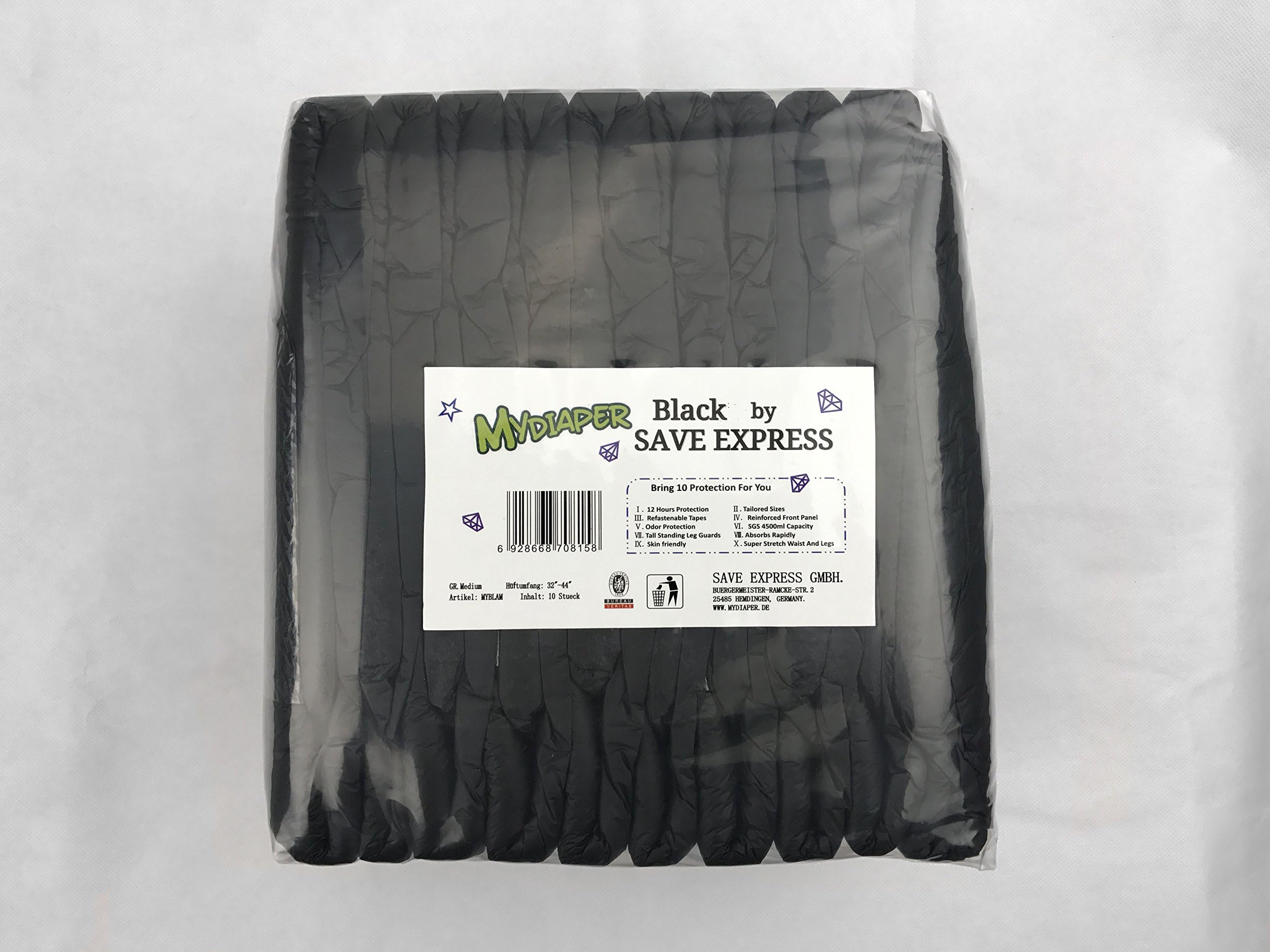 MyDiaper Black - Medium - Sample - Pack of 2