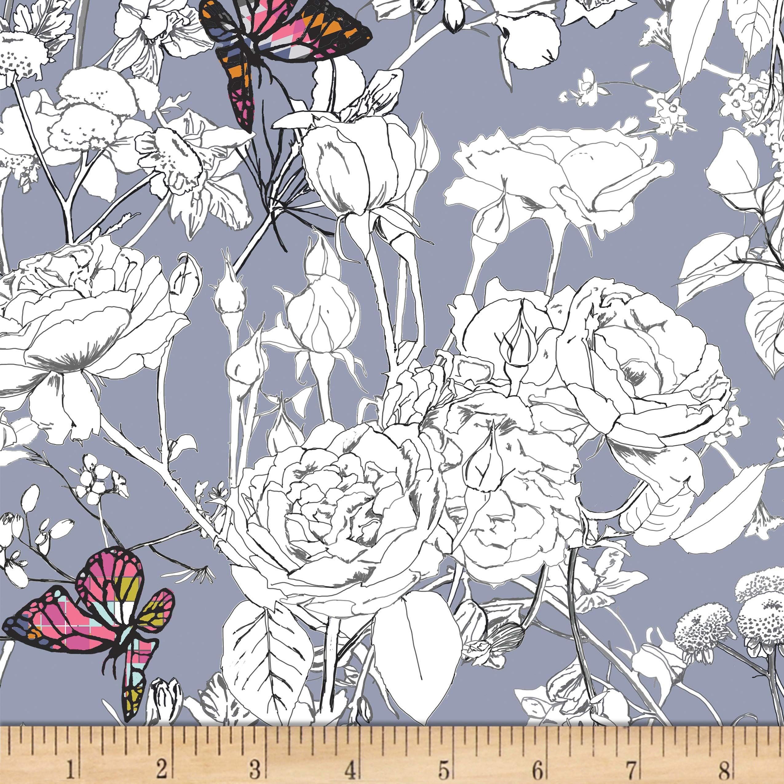 Art Gallery Fabrics Grid Pixelfly Eden Lilac, Fabric by the Yard