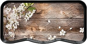 Nicoman VCD-Boot-Tray-75x38-FlowerWood-2pcs Boot Shoe Tray Rack Mat Printed Flowers and Wood(2-Pack), 2-pk
