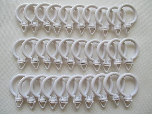 Amazon カーテン用 スライドリング お徳用 30個入り 内径32mm 太めのポールにも使用出来る ホワイト カーテンフック リング オンライン通販