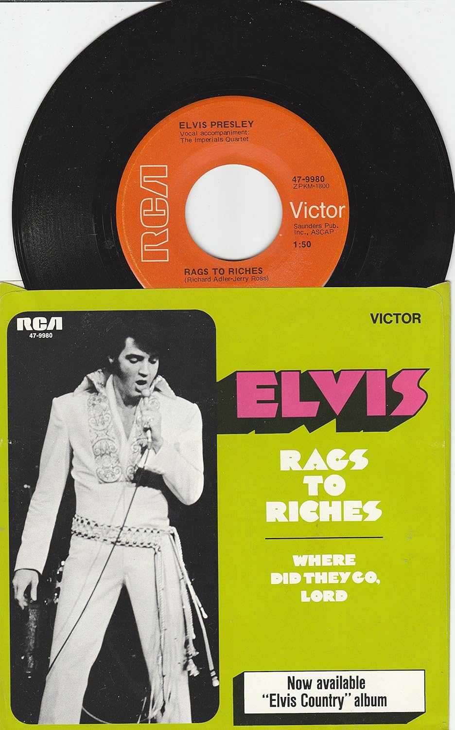 Elvis Presley 45vinylrecord Rags To Riches Where Did They Go Lord 7 Ps 45 Rpm Amazon Com Music