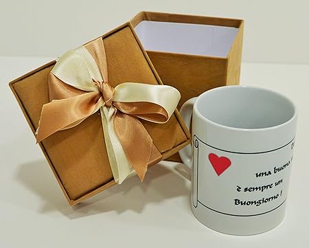 Idee Regalo Natale Amazon.Appetitaly Com Enjoy Your Food Event Tazza Colazione Personalizzabile Con Foto O Frasi Elegante Scatola Regalo Beige Regalo Occasione Idea Regalo Natale Amazon It Casa E Cucina