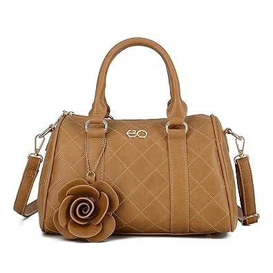 E2O Solid Yellow Satchel With Long Belt