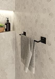 Bath+ by Cosmic Stick Toallero, Metal, Negro-Mate, 30cm ...