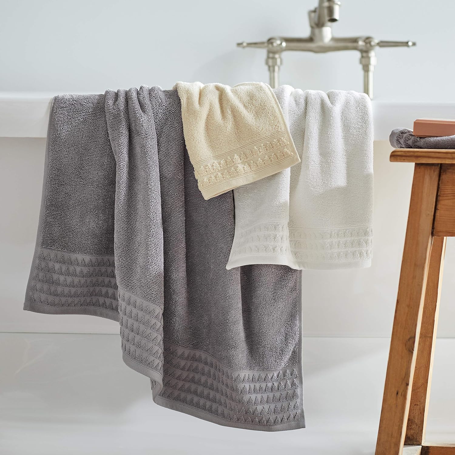  Brand – Stone & Beam Tencel Bath Towel Set, Set of 3, Heather: Home & Kitchen