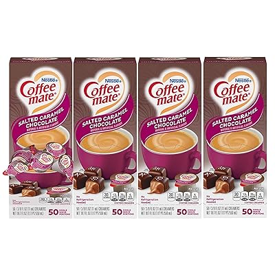 Buy Nestle Coffee Mate Coffee Creamer Salted Caramel Chocolate Liquid Creamer Singles Non Dairy No Refrigeration Box Of 50 Singles Pack Of 4 Online In Indonesia B01ko3qkvu