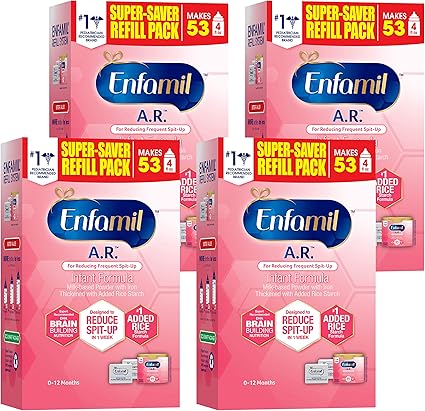 Amazon Com Enfamil A R Infant Formula Clinically Proven To Reduce Spit Up In 1 Week Refill Pack 30 4 Oz Pack Of 4 Omega 3 Dha Iron Thickened With Rice Starch Package