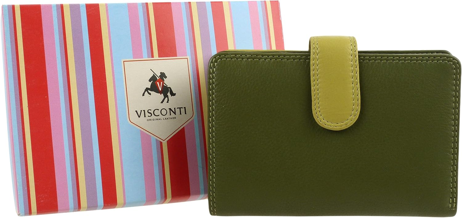 Quality Ladies Soft Leather PURSE Wallet by Visconti Gift Boxed (Lime Green) - Image 3