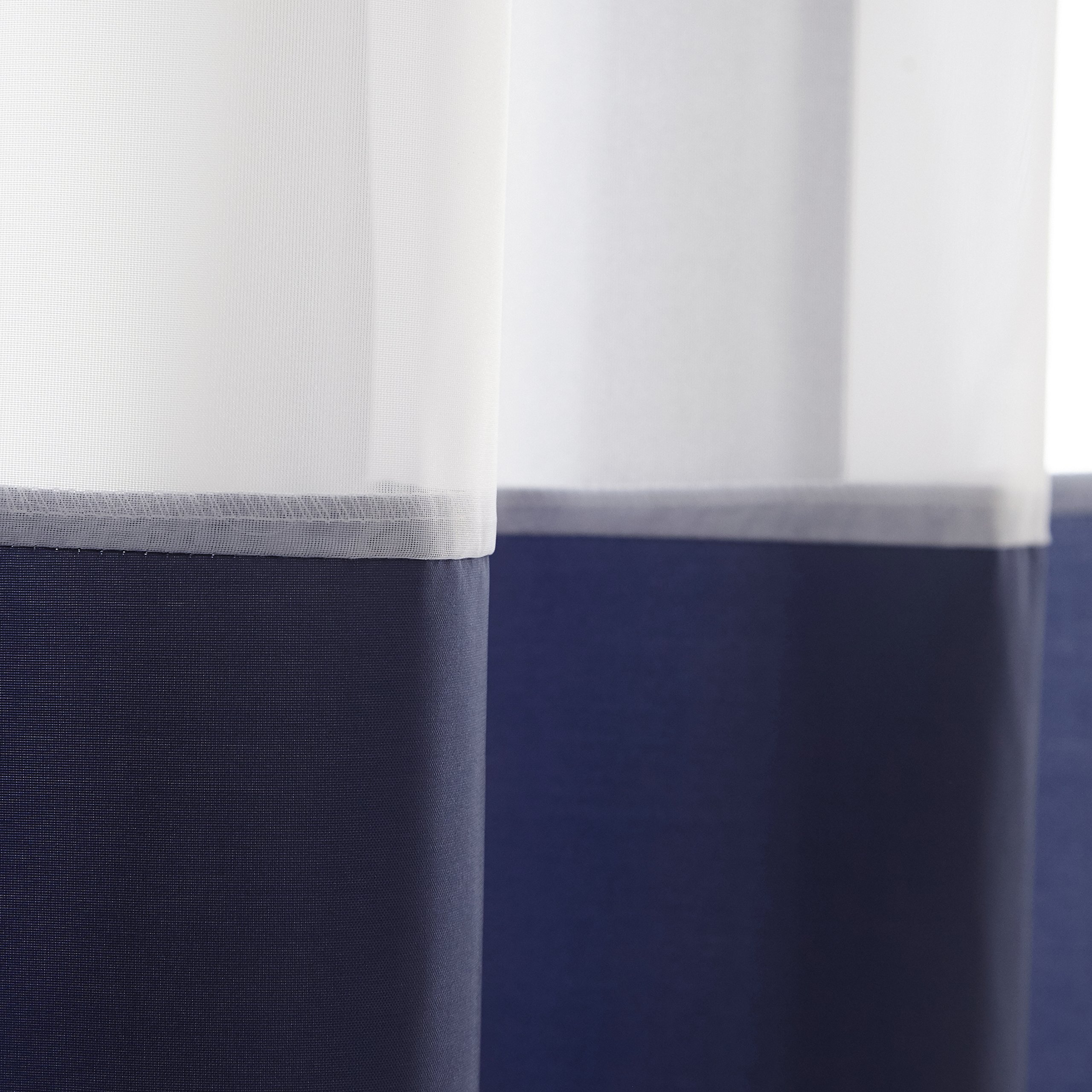 UFRIDAY Navy Blue Shower Curtain, Fabric Shower Curtains with Light