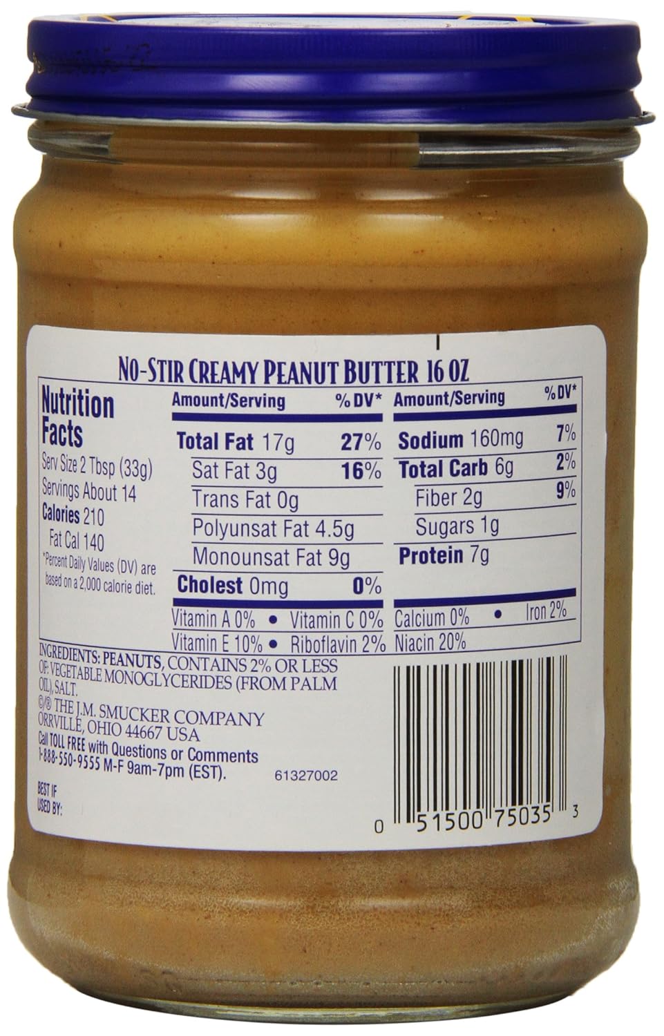 Adams Natural Creamy No Stir Peanut Butter 16 oz Food, Beverages