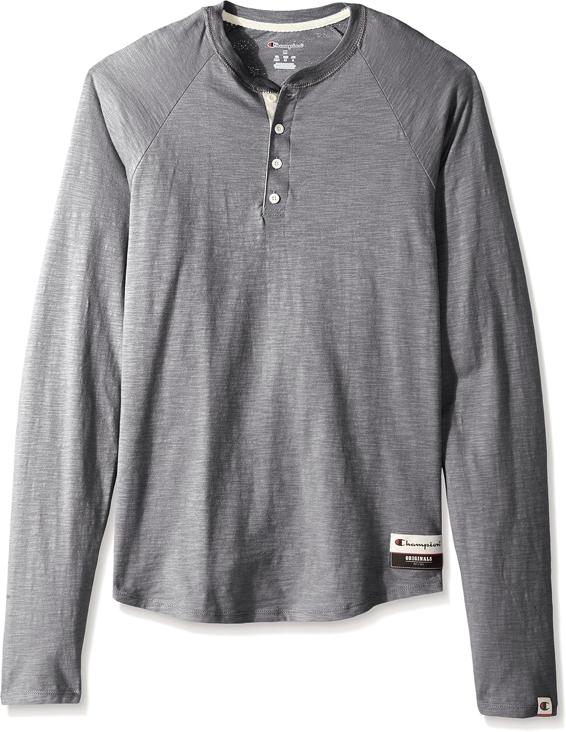 Champion Men's Authentic Originals Long Sleeve Henley at  Men’s Clothing store